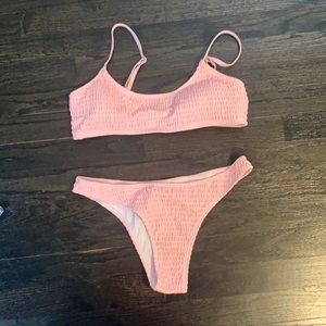 Shein Pink Smocked Bikini